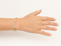 Gold-Tone Brass Star Charm Bracelet with Crystal Accents
