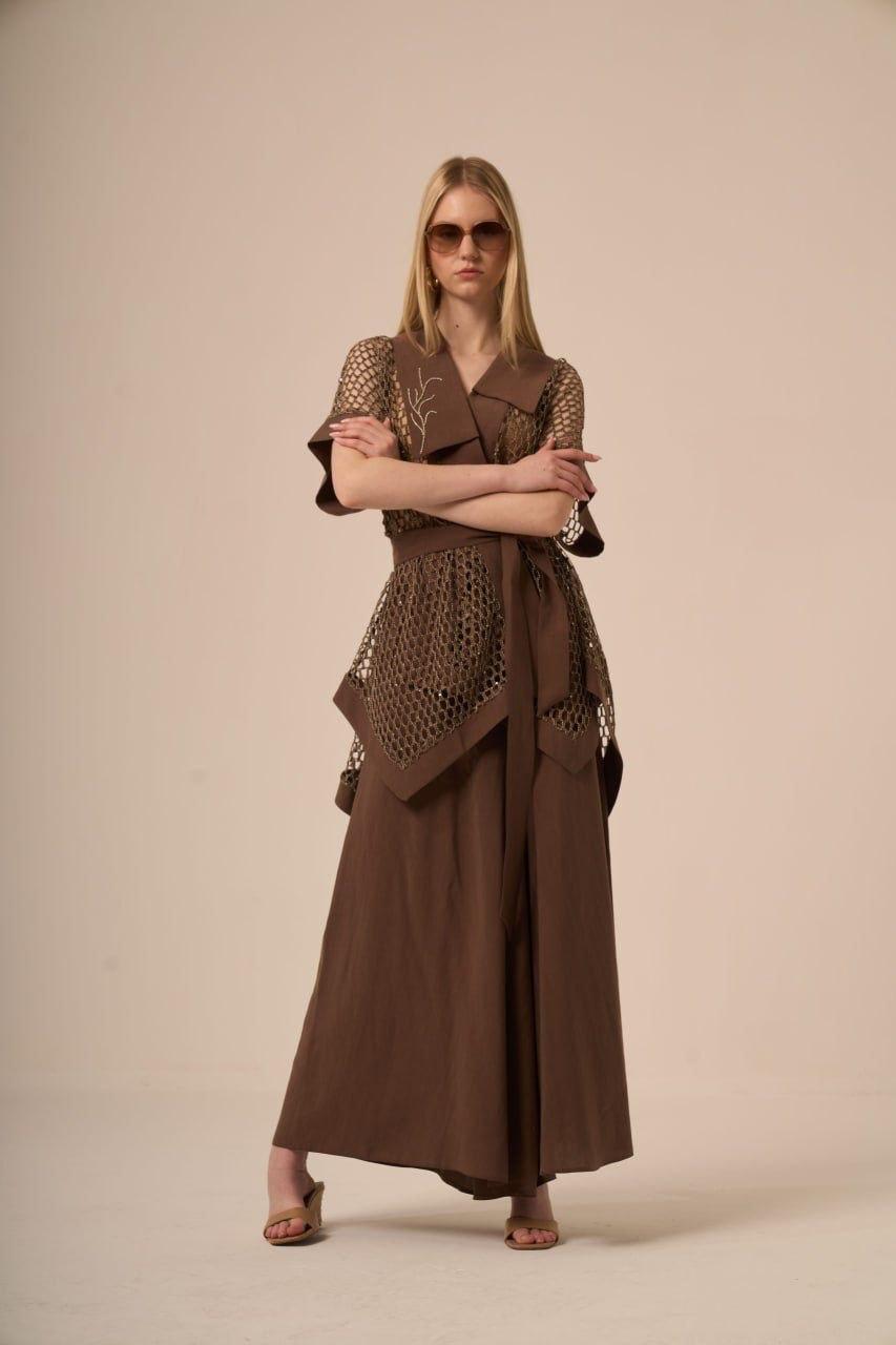 Mesh Blazer & Maxi Skirt Set – Luxury Resort, Casual & Workwear Co-ord