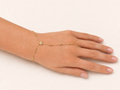 Gold-Tone Brass Star Hand Chain Bracelet with Crystal Accents