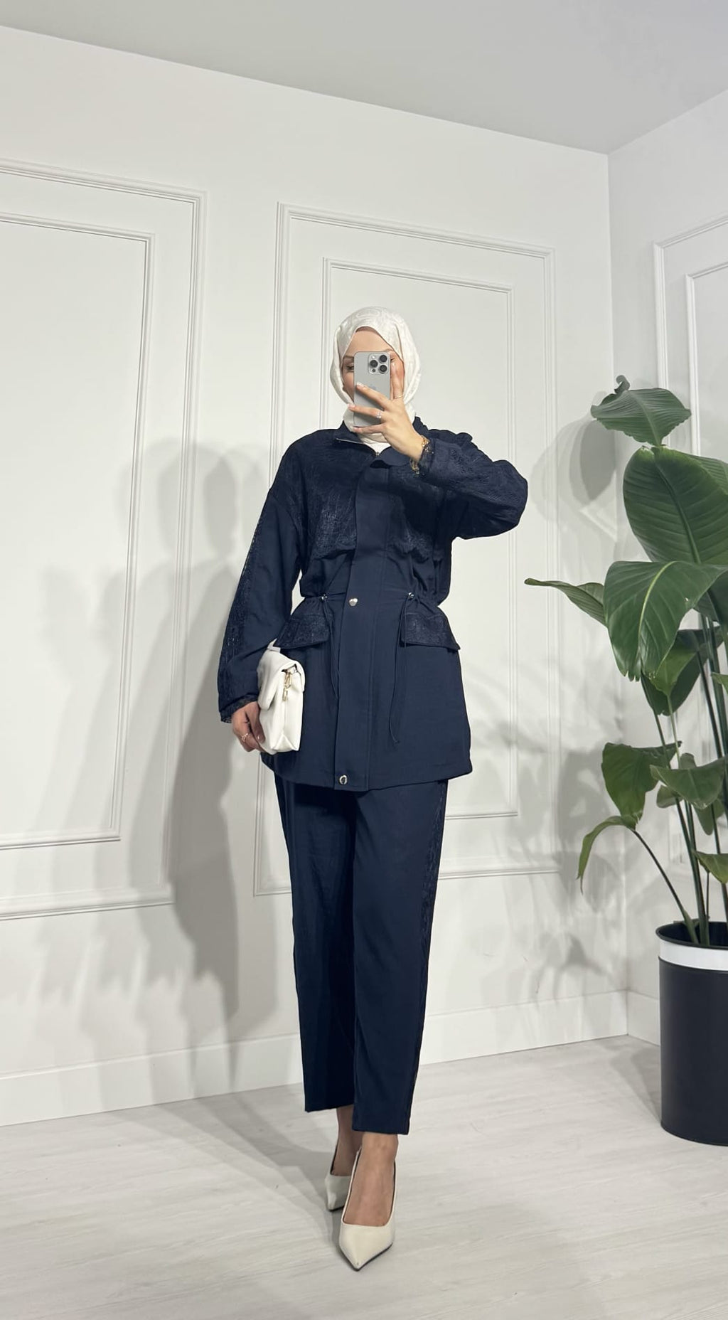 Lace Detailed Pant & Tunic Set – Elegant Casual, Workwear & Party Co-ord